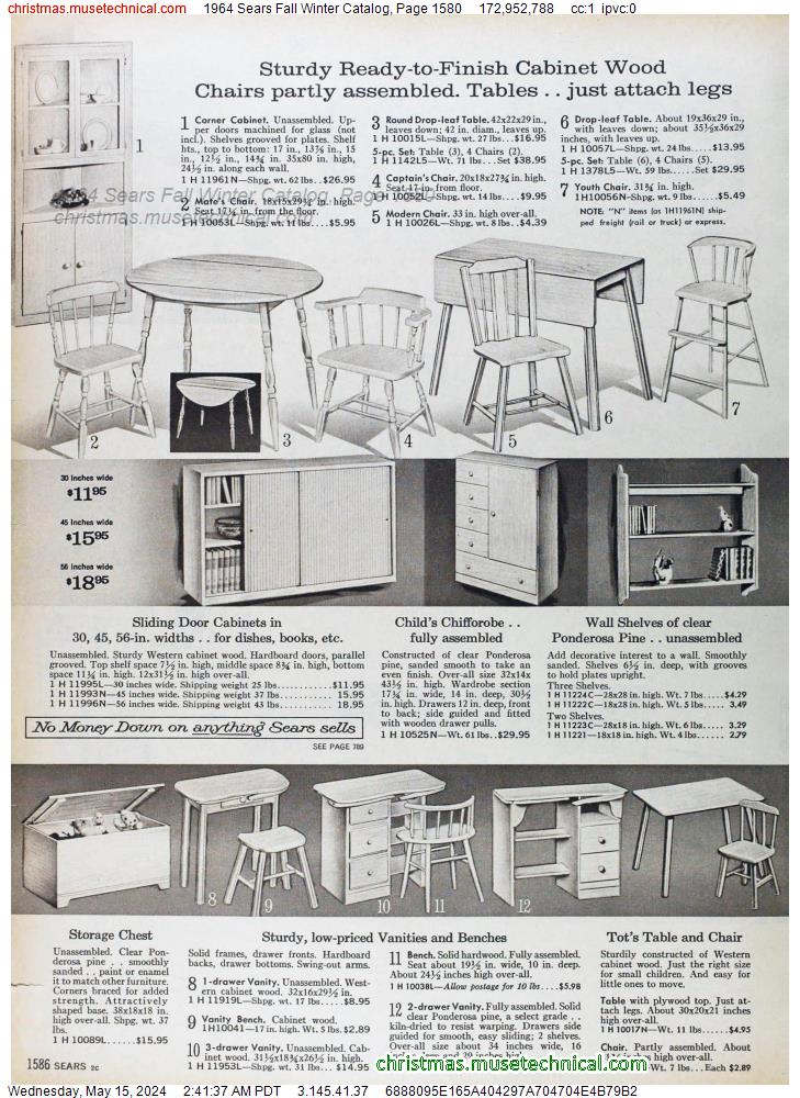 1964 Sears Fall Winter Catalog, Page 1580