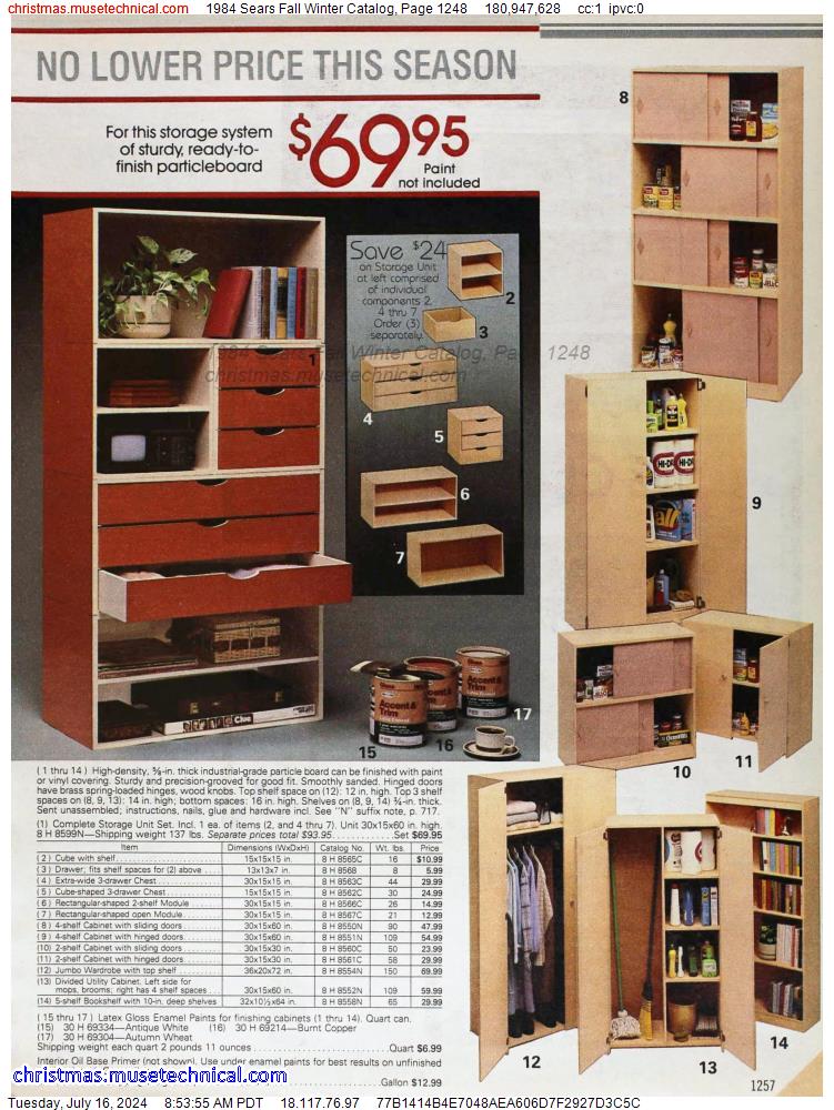 1984 Sears Fall Winter Catalog, Page 1248