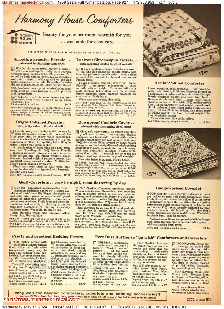 1959 Sears Fall Winter Catalog, Page 927
