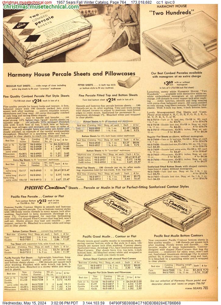 1957 Sears Fall Winter Catalog, Page 764