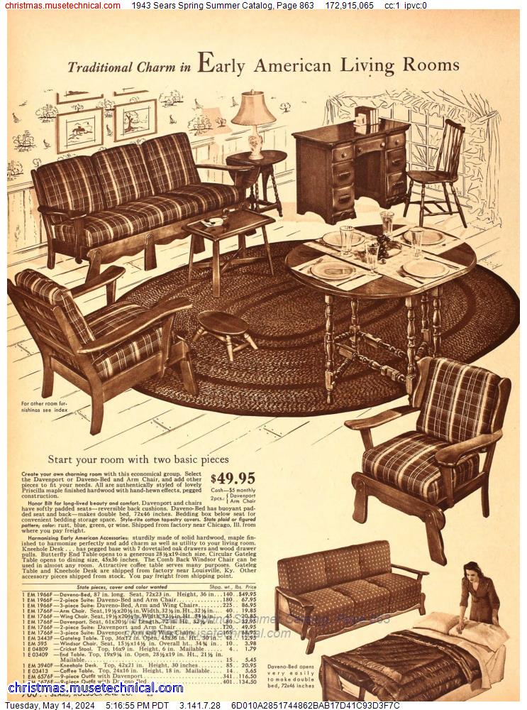 1943 Sears Spring Summer Catalog, Page 863