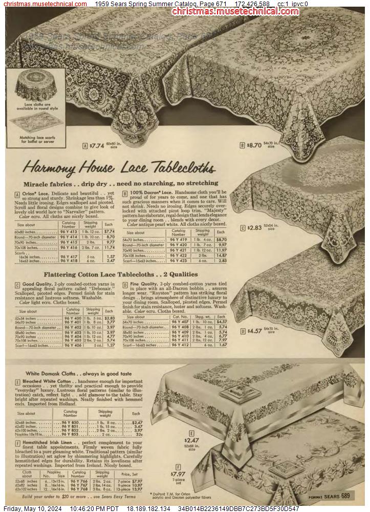 1959 Sears Spring Summer Catalog, Page 671