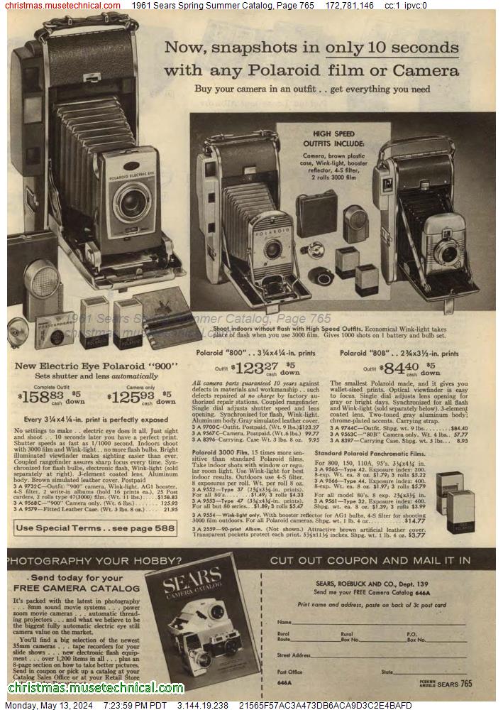 1961 Sears Spring Summer Catalog, Page 765