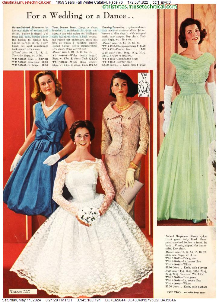 1959 Sears Fall Winter Catalog, Page 76