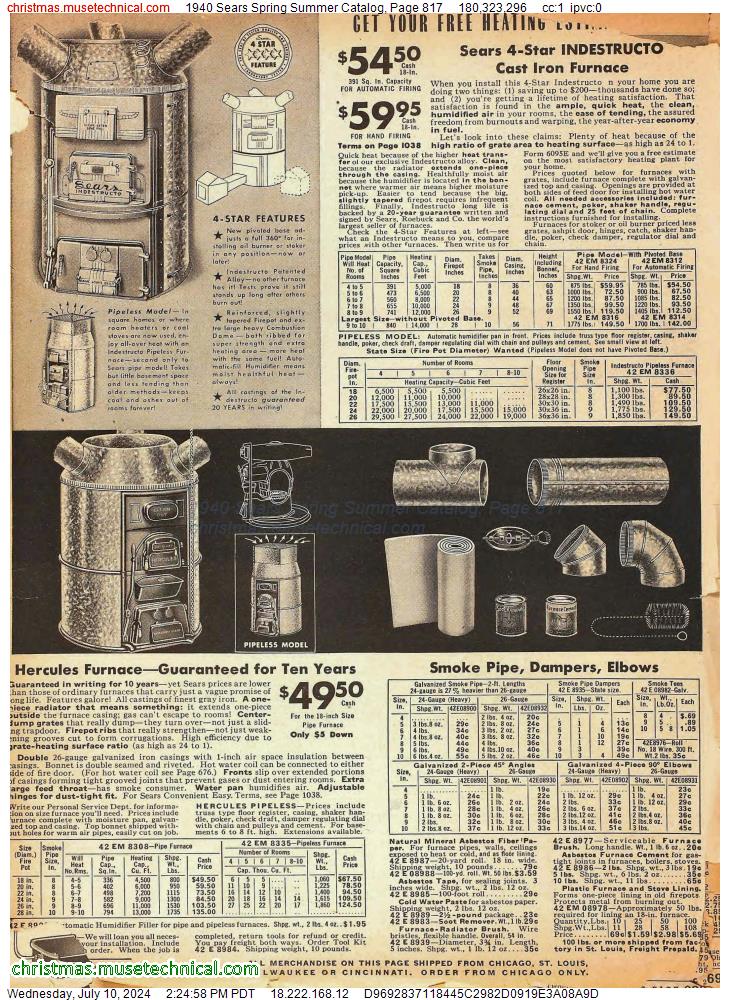 1940 Sears Spring Summer Catalog, Page 817