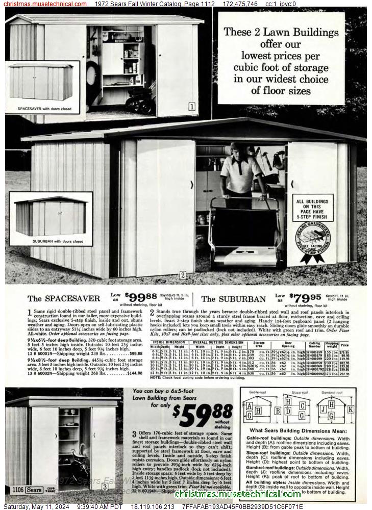 1972 Sears Fall Winter Catalog, Page 1112