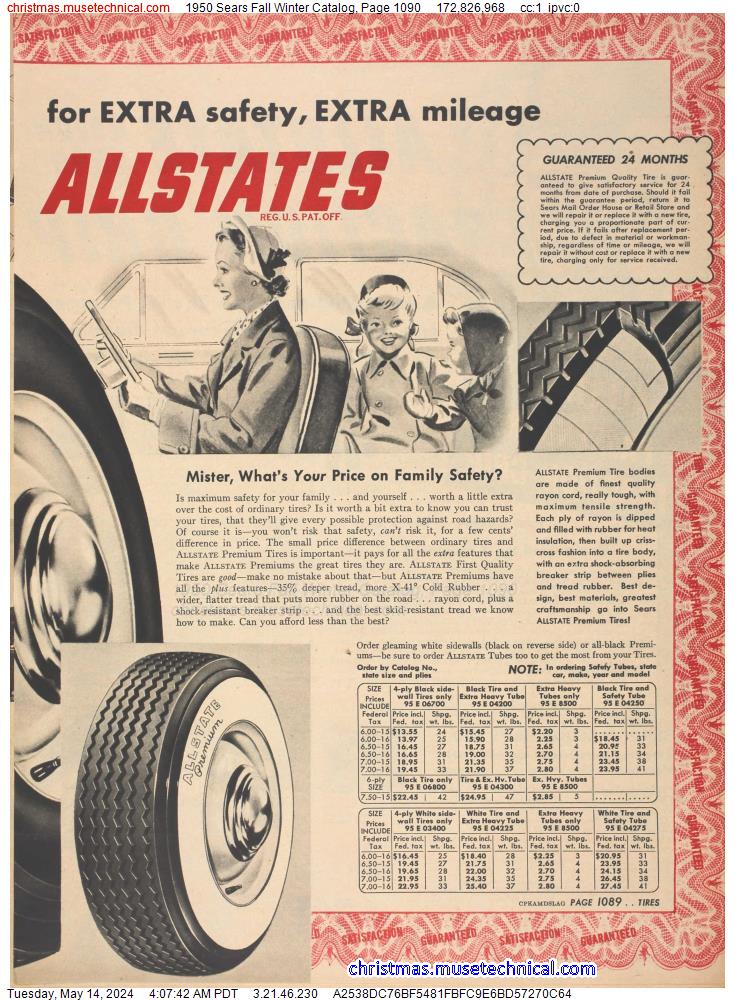 1950 Sears Fall Winter Catalog, Page 1090