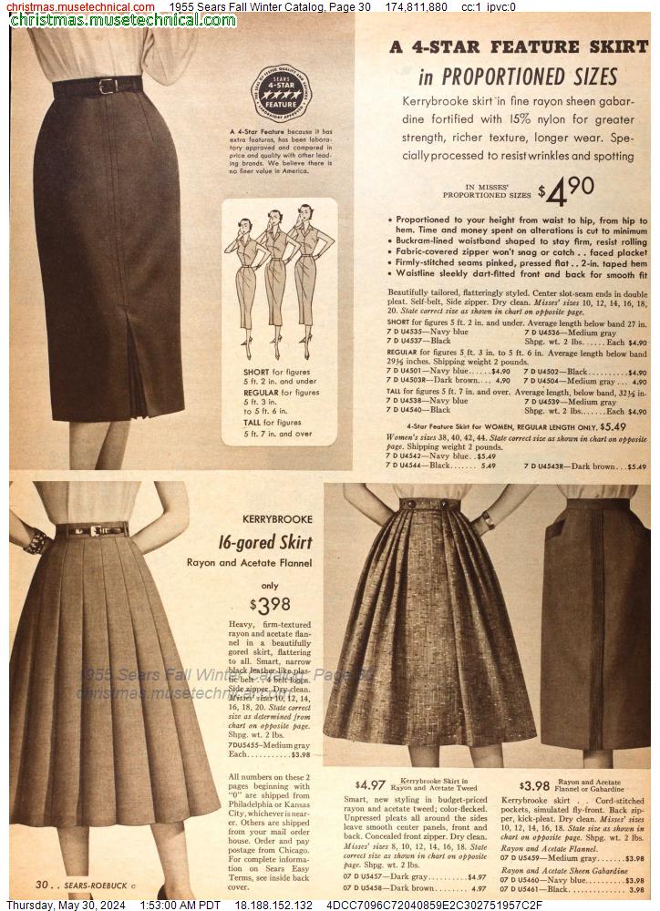 1955 Sears Fall Winter Catalog, Page 30