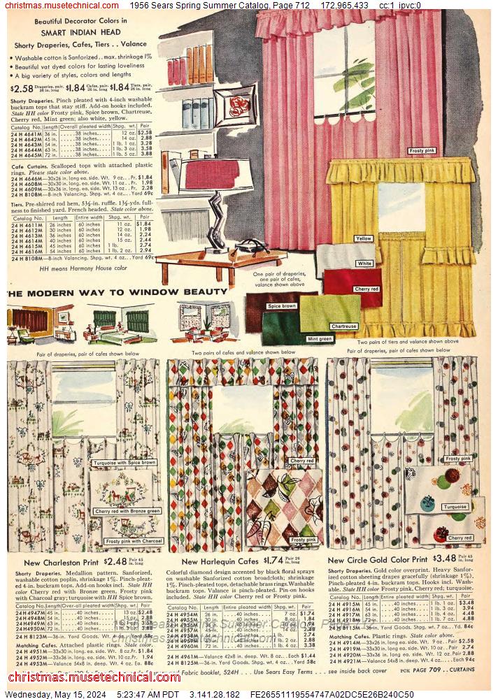 1956 Sears Spring Summer Catalog, Page 712