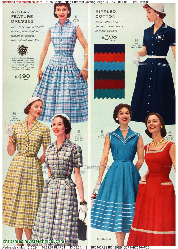 1956 Sears Spring Summer Catalog, Page 34
