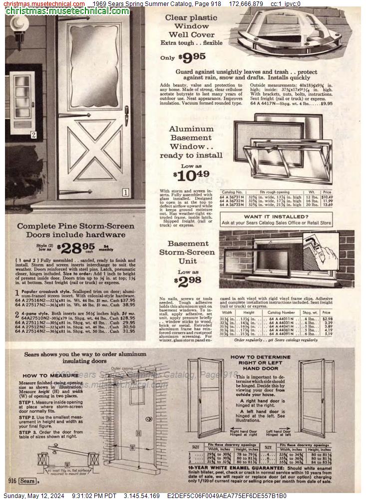 1969 Sears Spring Summer Catalog, Page 918