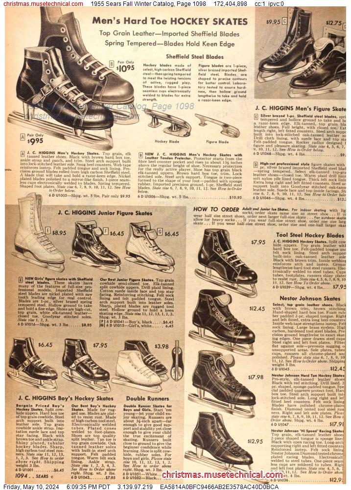 1955 Sears Fall Winter Catalog, Page 1098