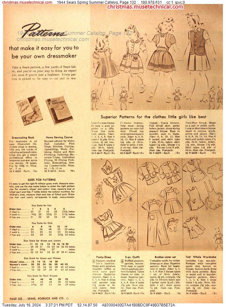 1944 Sears Spring Summer Catalog, Page 132