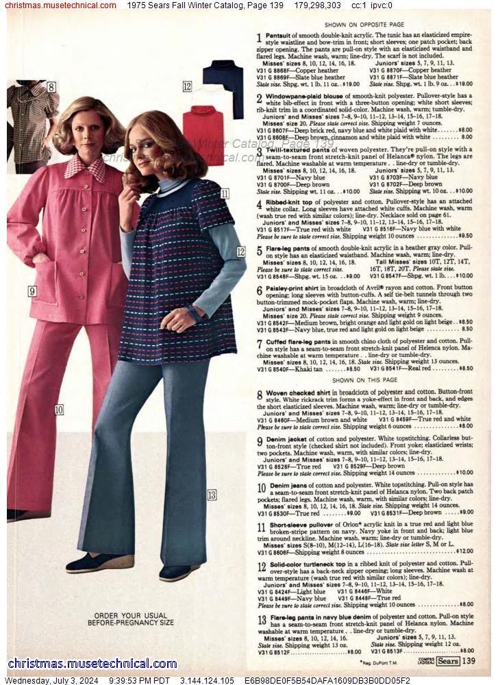 1975 Sears Fall Winter Catalog, Page 139
