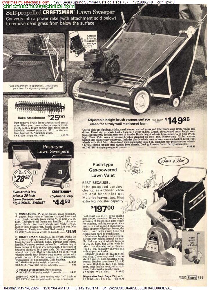 1974 Sears Spring Summer Catalog, Page 737