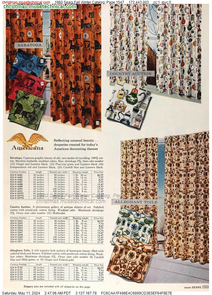 1960 Sears Fall Winter Catalog, Page 1547