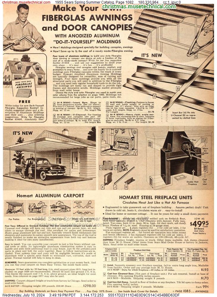 1955 Sears Spring Summer Catalog, Page 1082