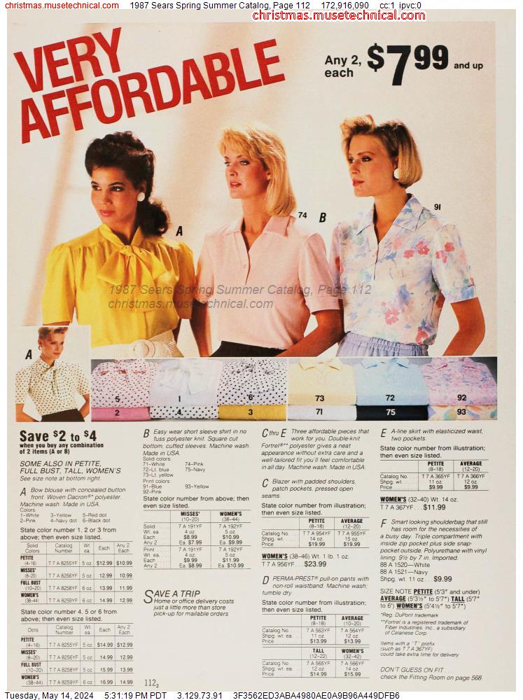 1987 Sears Spring Summer Catalog, Page 112