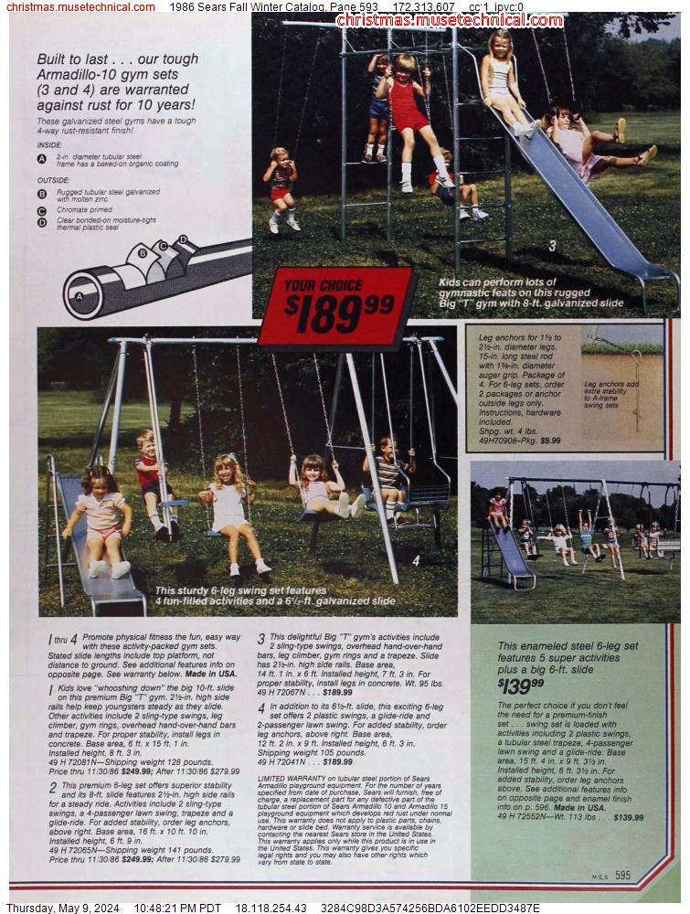 1986 Sears Fall Winter Catalog, Page 593