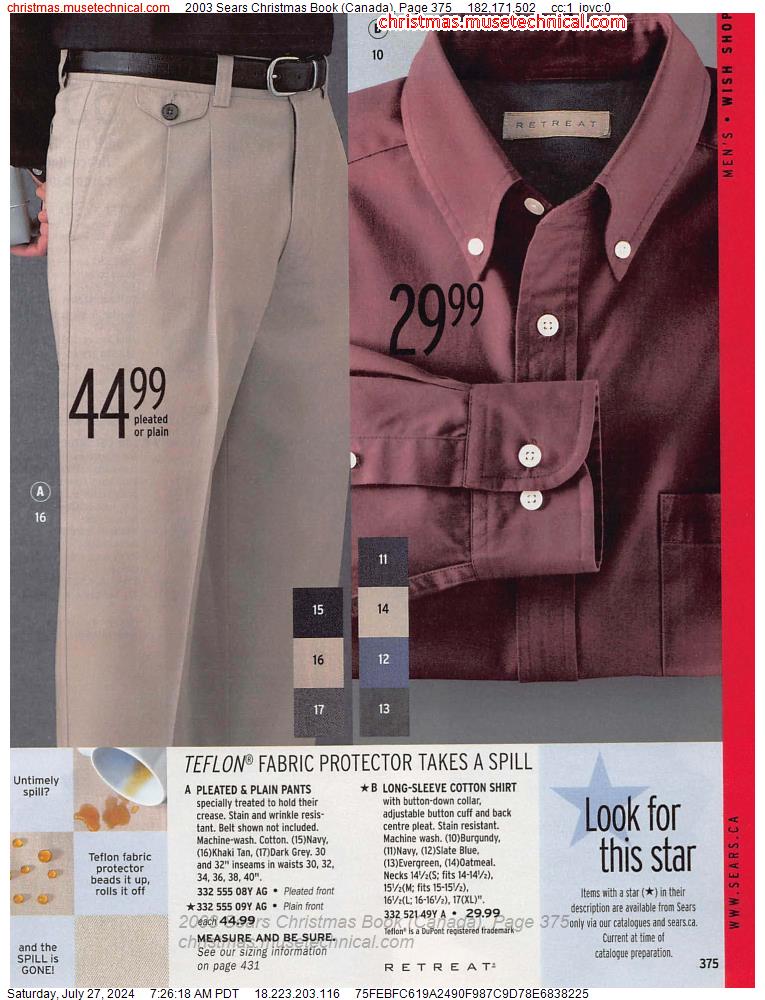 2003 Sears Christmas Book (Canada), Page 375