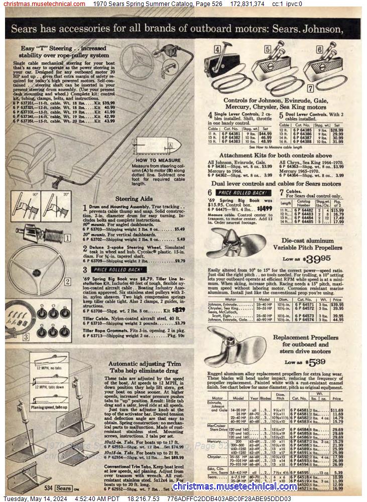 1970 Sears Spring Summer Catalog, Page 526