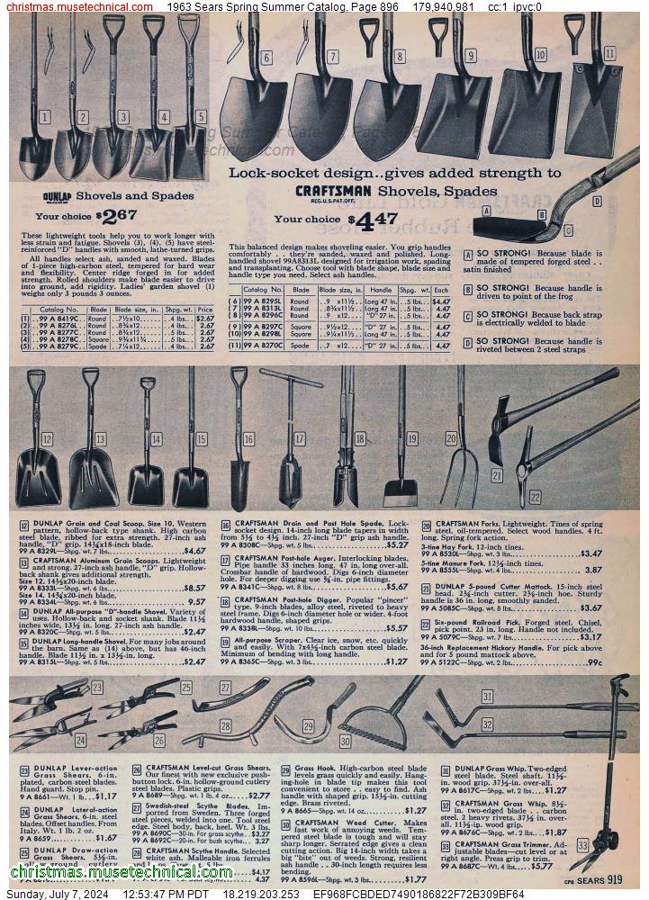 1963 Sears Spring Summer Catalog, Page 896