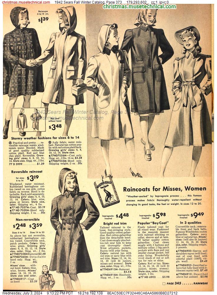 1942 Sears Fall Winter Catalog, Page 373
