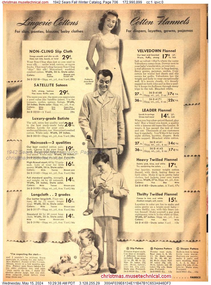 1942 Sears Fall Winter Catalog, Page 706