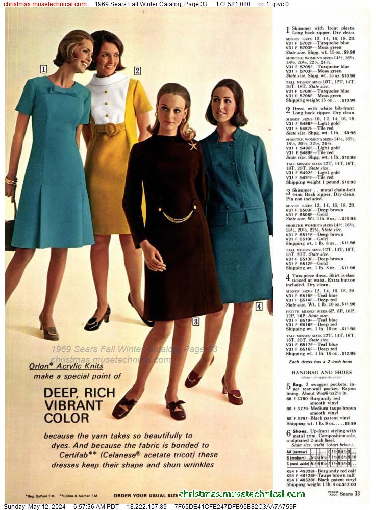 1969 Sears Fall Winter Catalog, Page 33