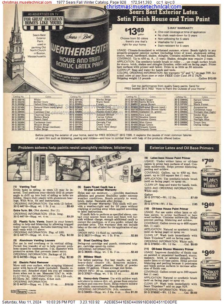1977 Sears Fall Winter Catalog, Page 928