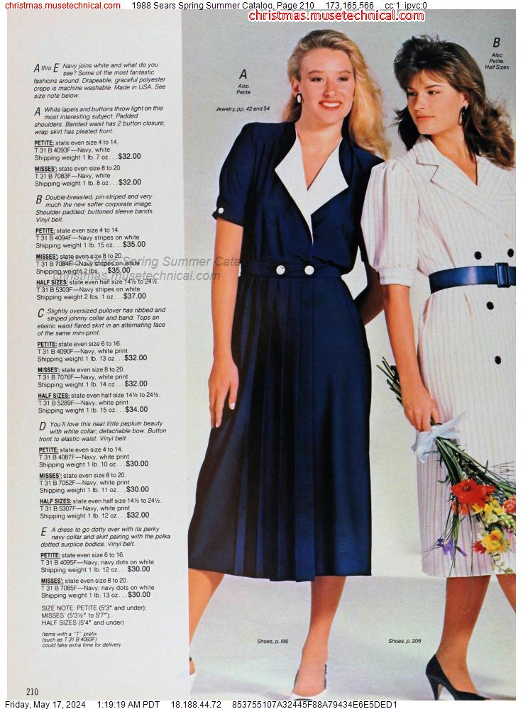 1988 Sears Spring Summer Catalog, Page 210
