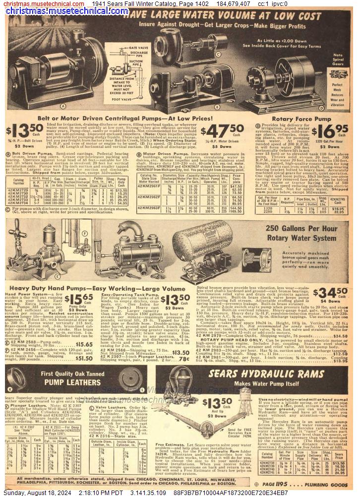 1941 Sears Fall Winter Catalog, Page 1402