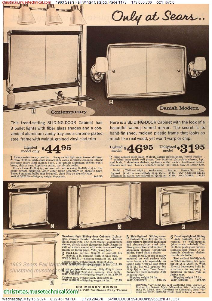 1963 Sears Fall Winter Catalog, Page 1173
