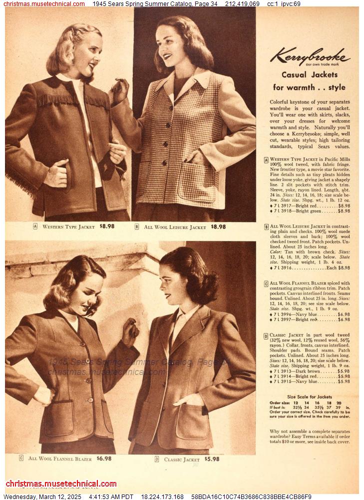 1945 Sears Spring Summer Catalog, Page 34