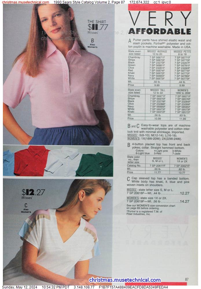 1990 Sears Style Catalog Volume 2, Page 87