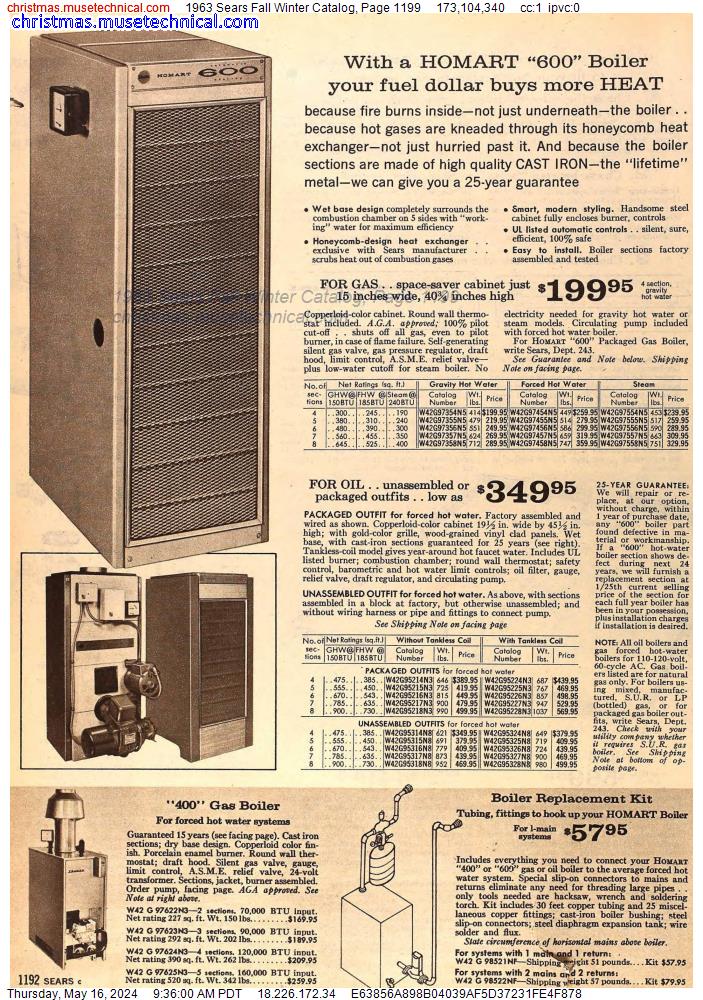1963 Sears Fall Winter Catalog, Page 1199
