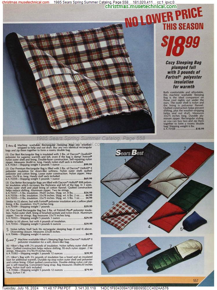 1985 Sears Spring Summer Catalog, Page 558