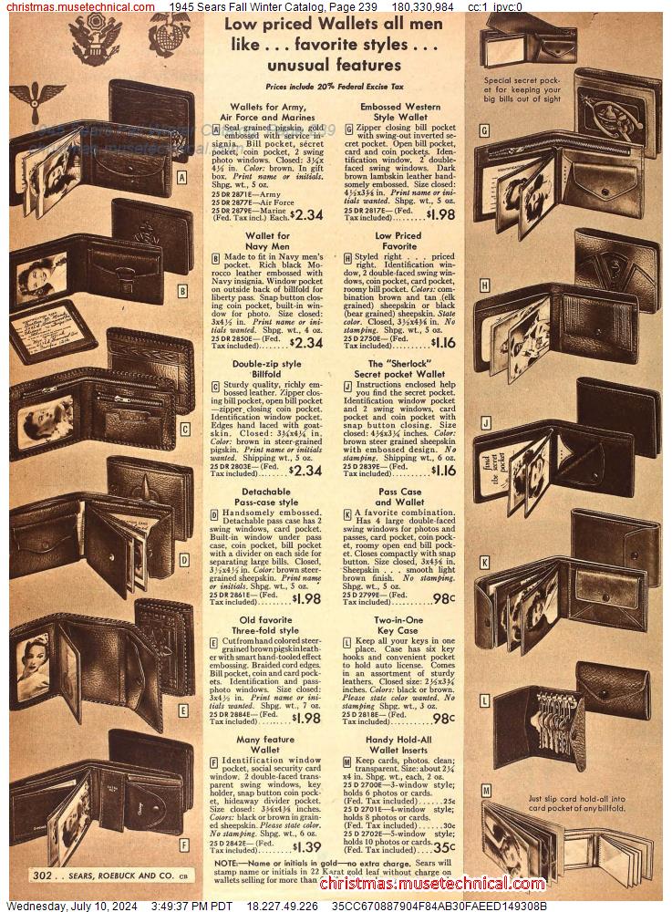 1945 Sears Fall Winter Catalog, Page 239