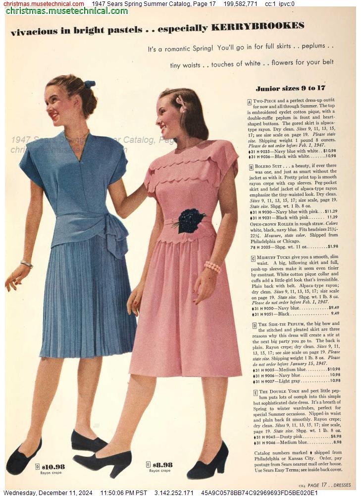 1947 Sears Spring Summer Catalog, Page 17