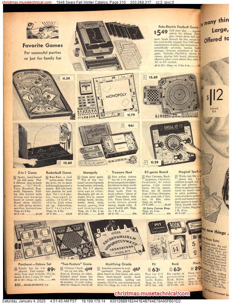 1946 Sears Fall Winter Catalog, Page 310