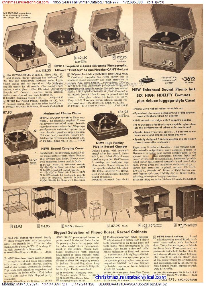 1955 Sears Fall Winter Catalog, Page 977