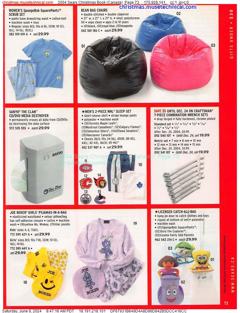 2004 Sears Christmas Book (Canada), Page 73