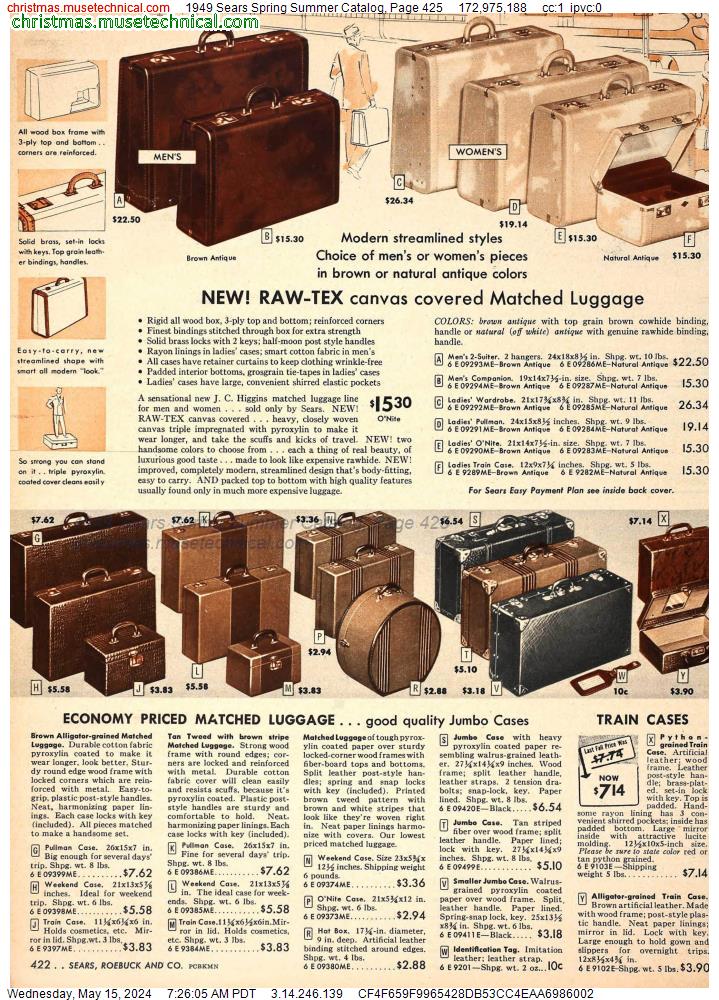 1949 Sears Spring Summer Catalog, Page 425