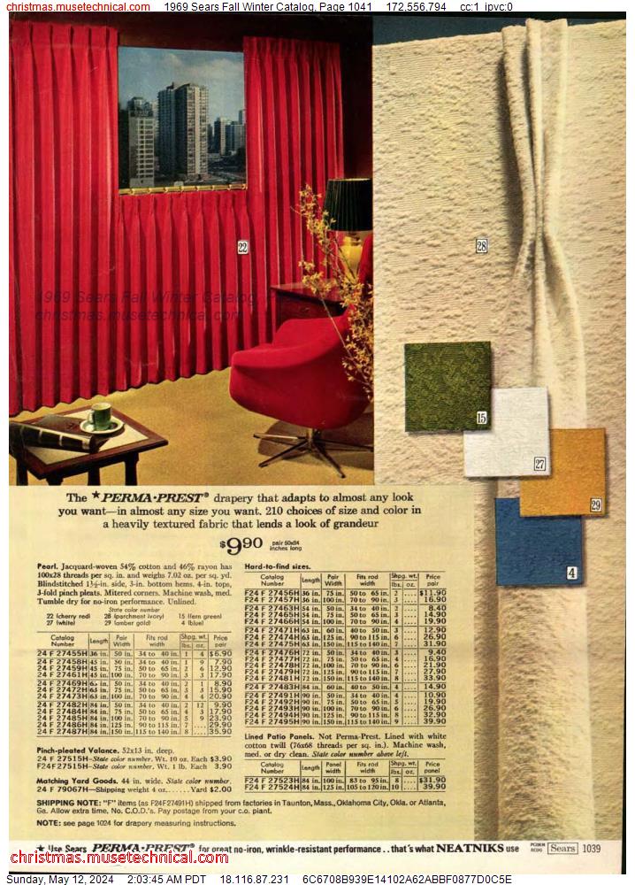 1969 Sears Fall Winter Catalog, Page 1041
