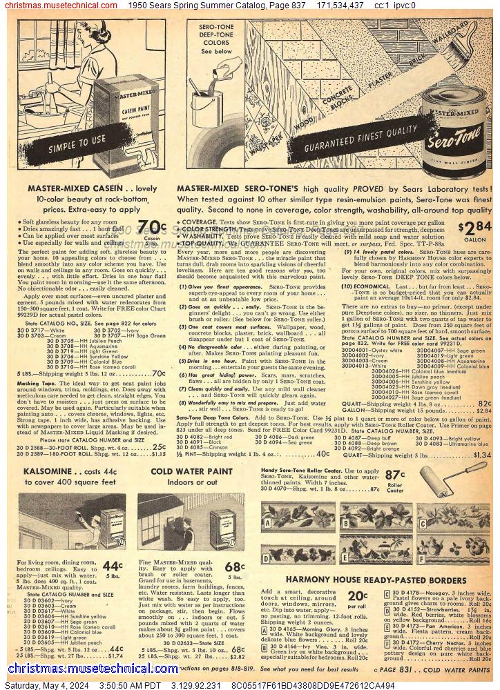 1950 Sears Spring Summer Catalog, Page 837