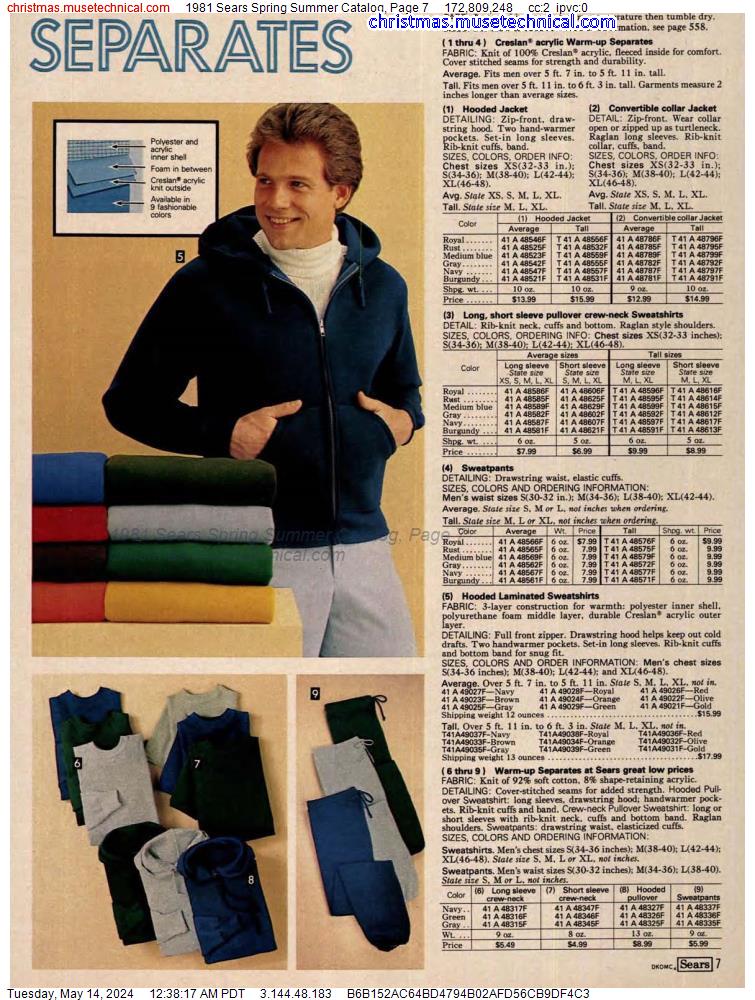 1981 Sears Spring Summer Catalog, Page 7