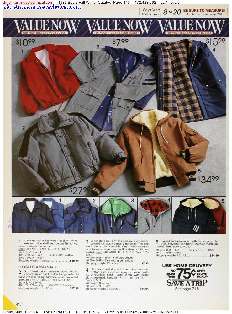 1985 Sears Fall Winter Catalog, Page 440