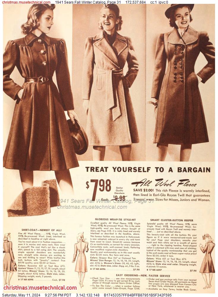 1941 Sears Fall Winter Catalog, Page 31