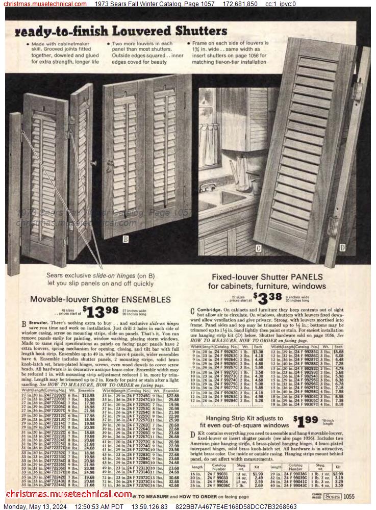 1973 Sears Fall Winter Catalog, Page 1057