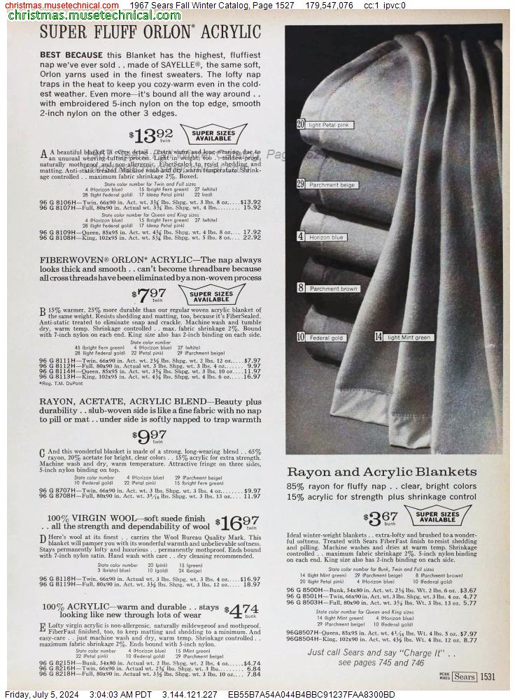 1967 Sears Fall Winter Catalog, Page 1527